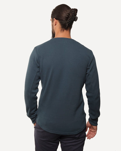 Made in Canada, Heritage Henley from 18 Waits — a Sustainable Men's clothing brand offering Vintage Inspired menswear and Rock and Roll Fashion. A refined Imogene and Willie alternative for those who value quality and character.