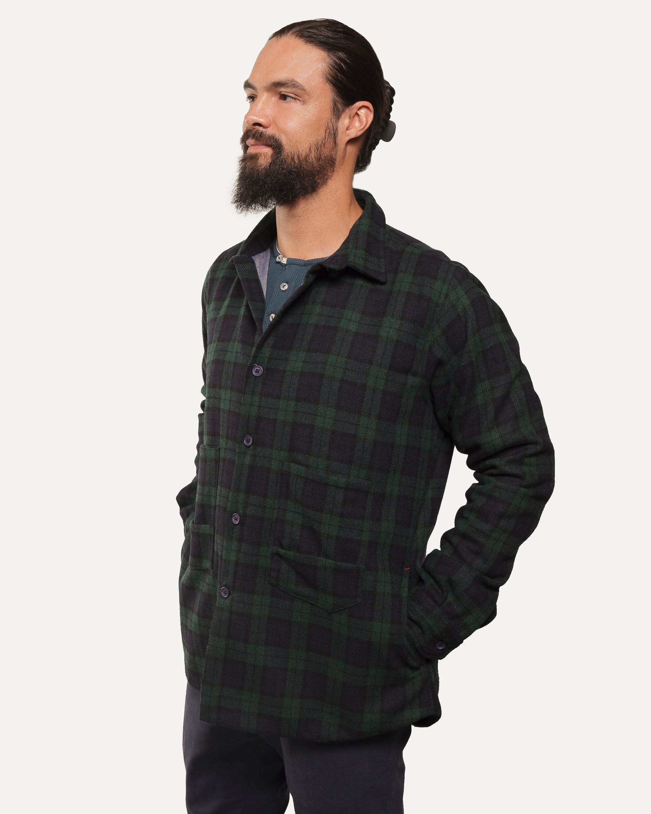 The Legacy Weekender | Green/Navy Plaid Wool