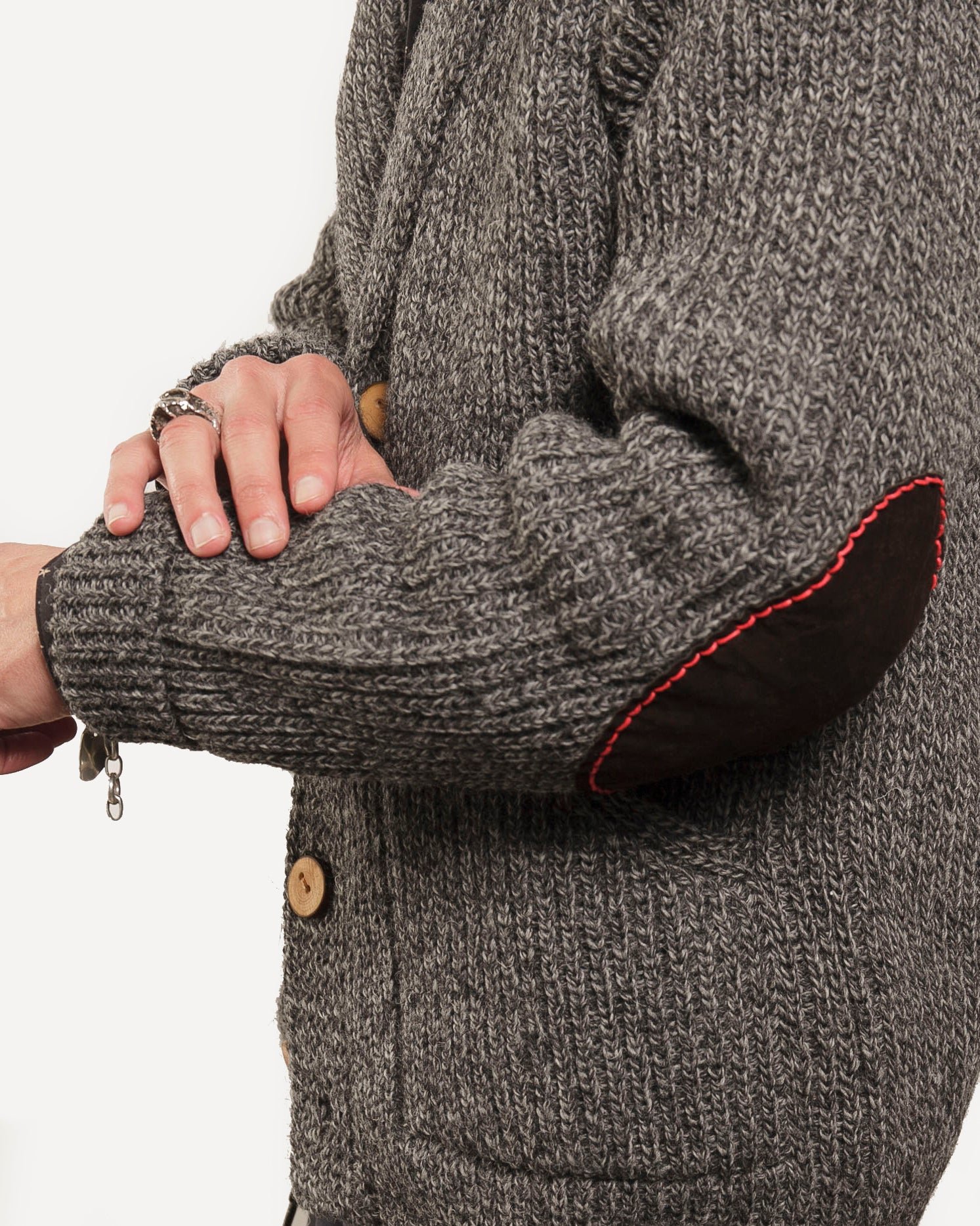 Knit Cardigan | Grey Tweed