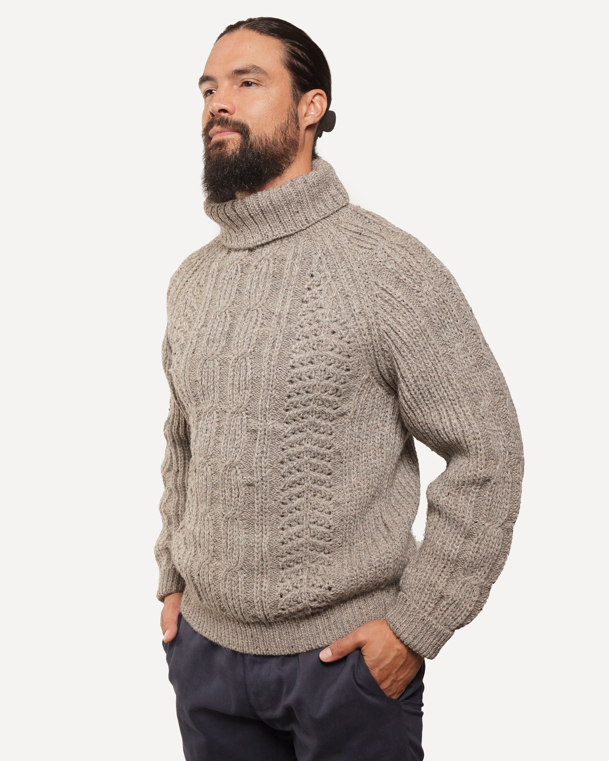 Knit Turtleneck | Saddleworth Mist Wool