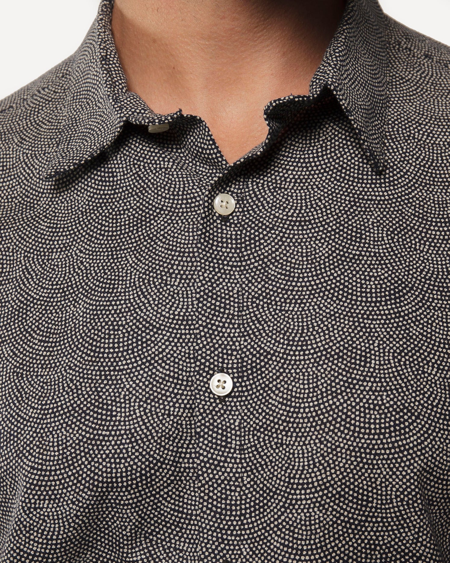 Short Sleeve Dylan Shirt | Tiny White Dots