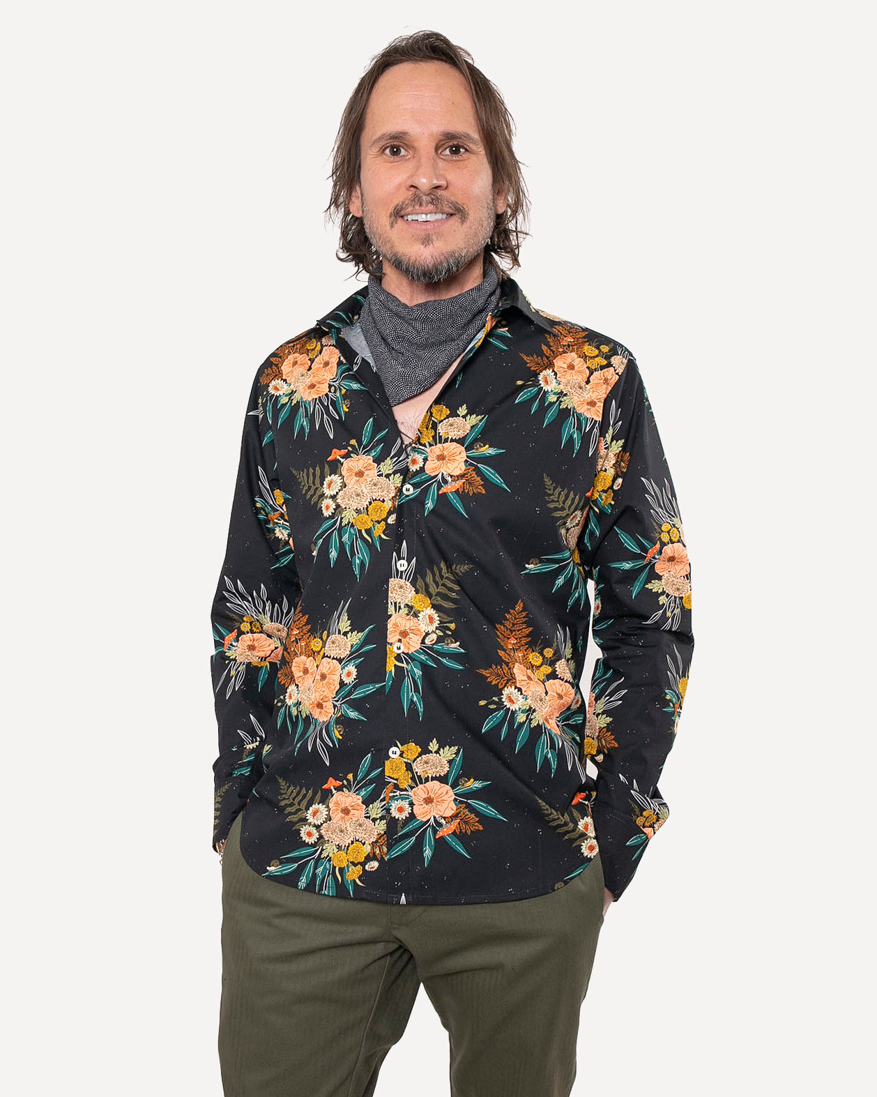 Made in Canada The Long Sleeve Dylan Shirt from 18 Waits — a Sustainable Men's clothing brand offering Vintage Inspired menswear and Rock and Roll Fashion.