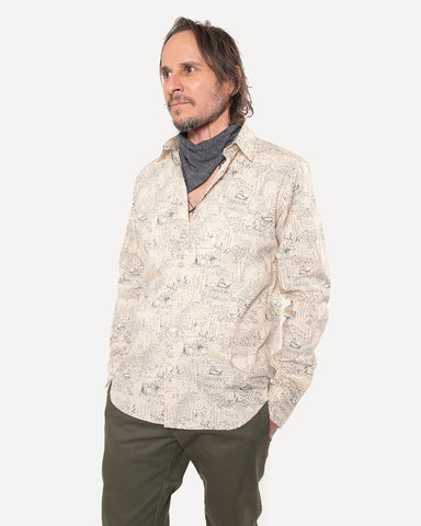 Made in Canada The Long Sleeve Dylan Shirt from 18 Waits — a Sustainable Men's clothing brand offering Vintage Inspired menswear and Rock and Roll Fashion.