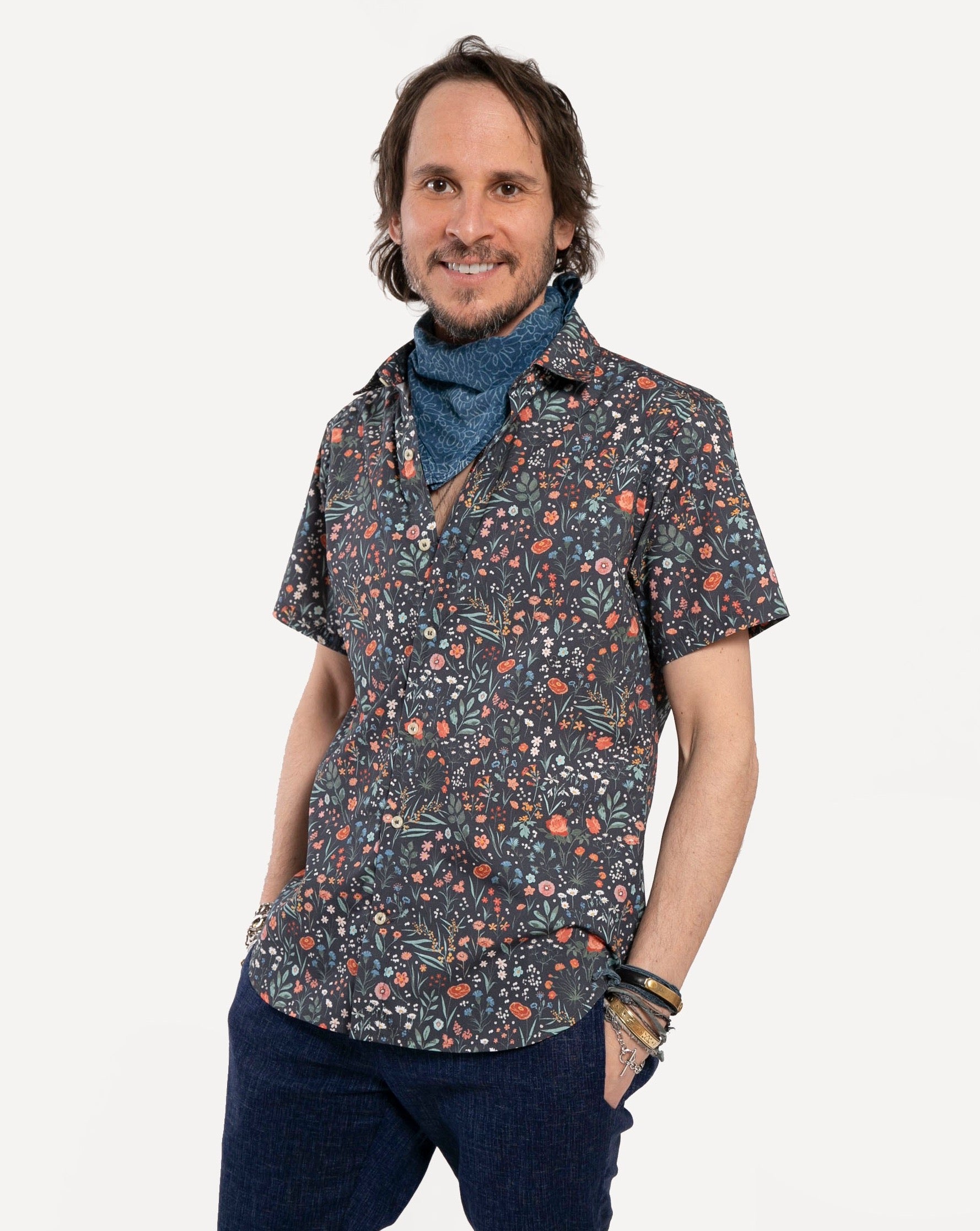 Short sleeve Dylan Shirt  from 18 Waits — a Sustainable Men's clothing brand offering Vintage Inspired menswear and Rock and Roll Fashion.
