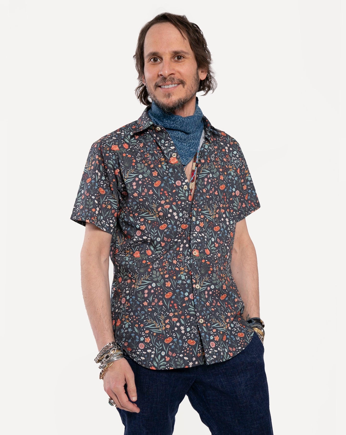 Short sleeve Dylan Shirt  from 18 Waits — a Sustainable Men's clothing brand offering Vintage Inspired menswear and Rock and Roll Fashion.