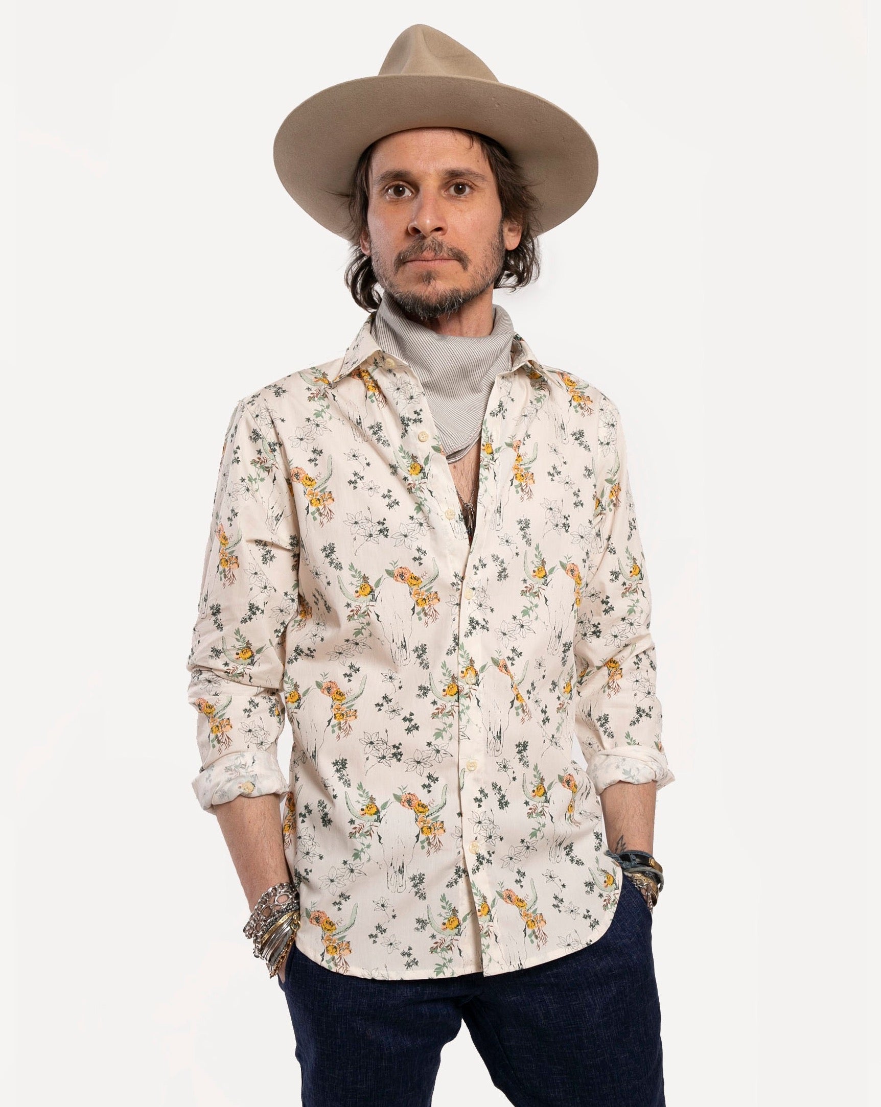 Long Sleeve Dylan Shirt | Skulls & Roses