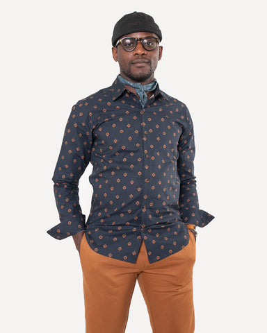 Made in Canada The Long Sleeve Dylan Shirt from 18 Waits — a Sustainable Men's clothing brand offering Vintage Inspired menswear and Rock and Roll Fashion.