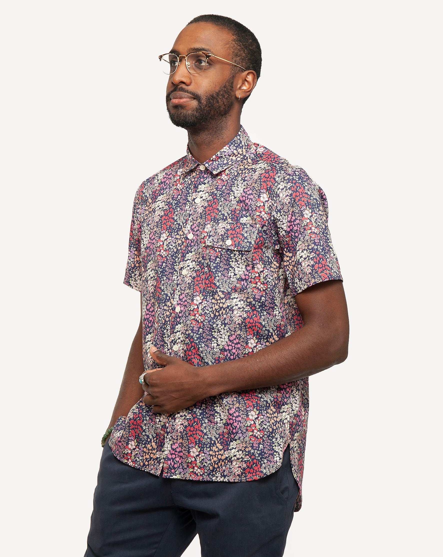 Short Sleeve Neuwirth Shirt | 60's Floral - Navy