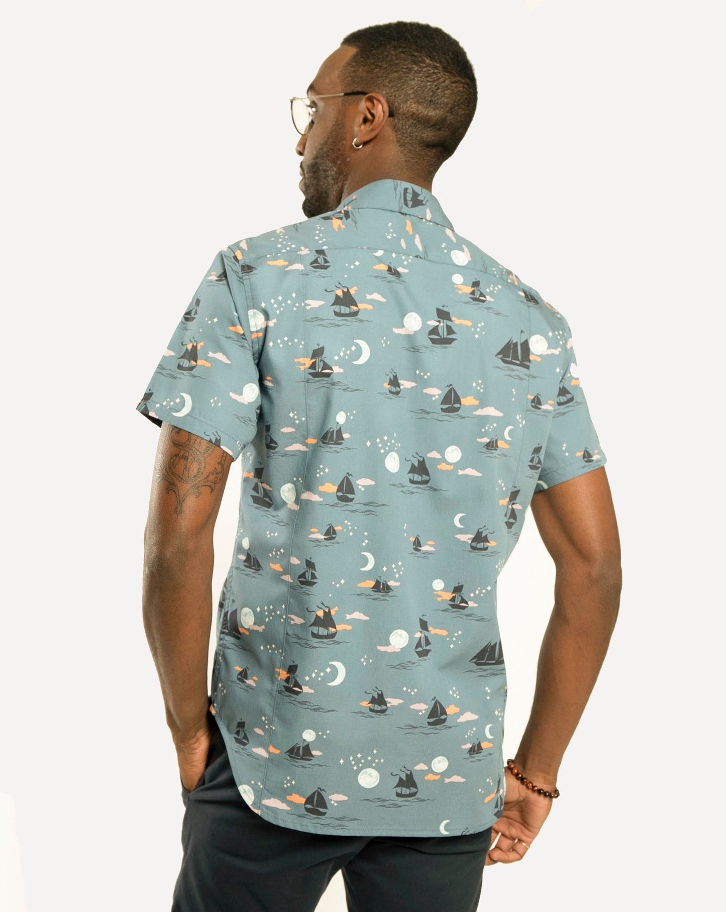 Short sleeve Dylan Shirt  from 18 Waits — a Sustainable Men's clothing brand offering Vintage Inspired menswear and Rock and Roll Fashion.