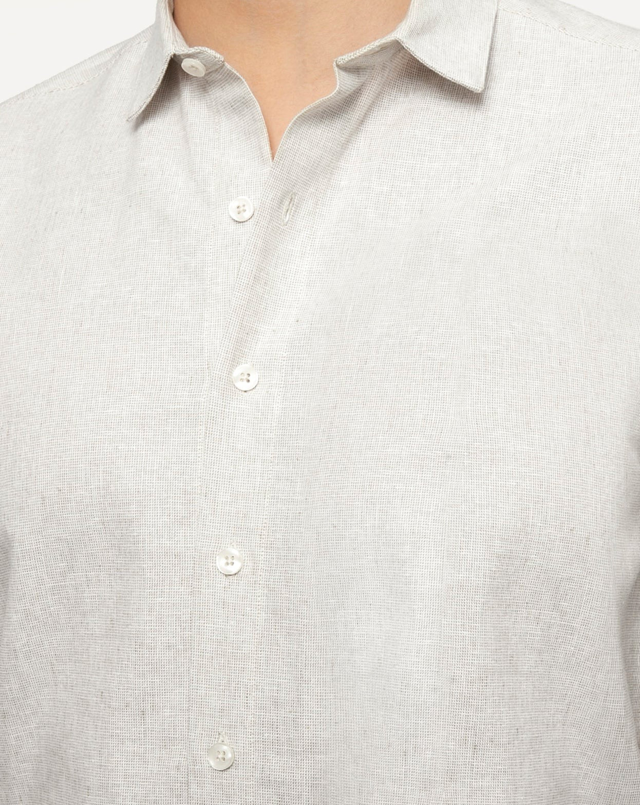 Short Sleeve Dylan Shirt | White Linen Hatches