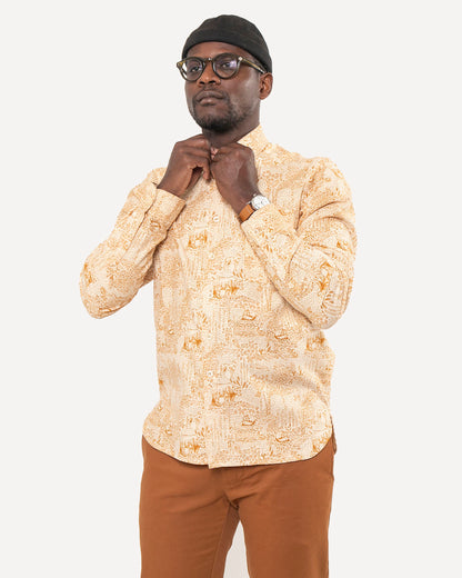 Made in Canada The Long Sleeve Neuwirth Shirt from 18 Waits — a Sustainable Men's clothing brand offering Vintage Inspired menswear and Rock and Roll Fashion.