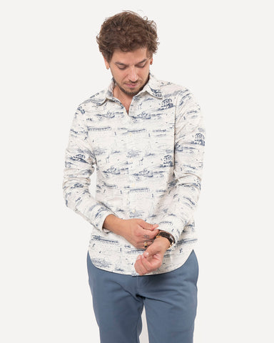 Made in Canada The Long Sleeve Dylan Shirt from 18 Waits — a Sustainable Men's clothing brand offering Vintage Inspired menswear and Rock and Roll Fashion.