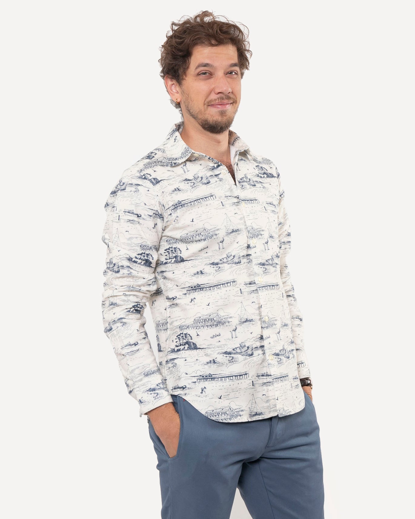 Made in Canada The Long Sleeve Dylan Shirt from 18 Waits — a Sustainable Men's clothing brand offering Vintage Inspired menswear and Rock and Roll Fashion.