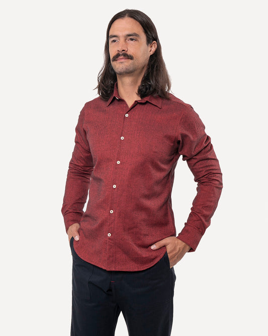 Made in Canada The Long Sleeve Dylan Shirt from 18 Waits — a Sustainable Men's clothing brand offering Vintage Inspired menswear and Rock and Roll Fashion.
