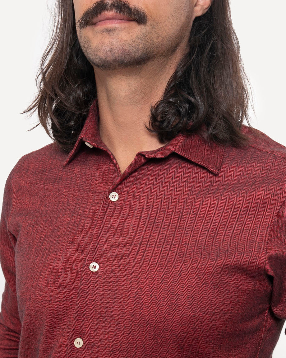 Made in Canada The Long Sleeve Dylan Shirt from 18 Waits — a Sustainable Men's clothing brand offering Vintage Inspired menswear and Rock and Roll Fashion.