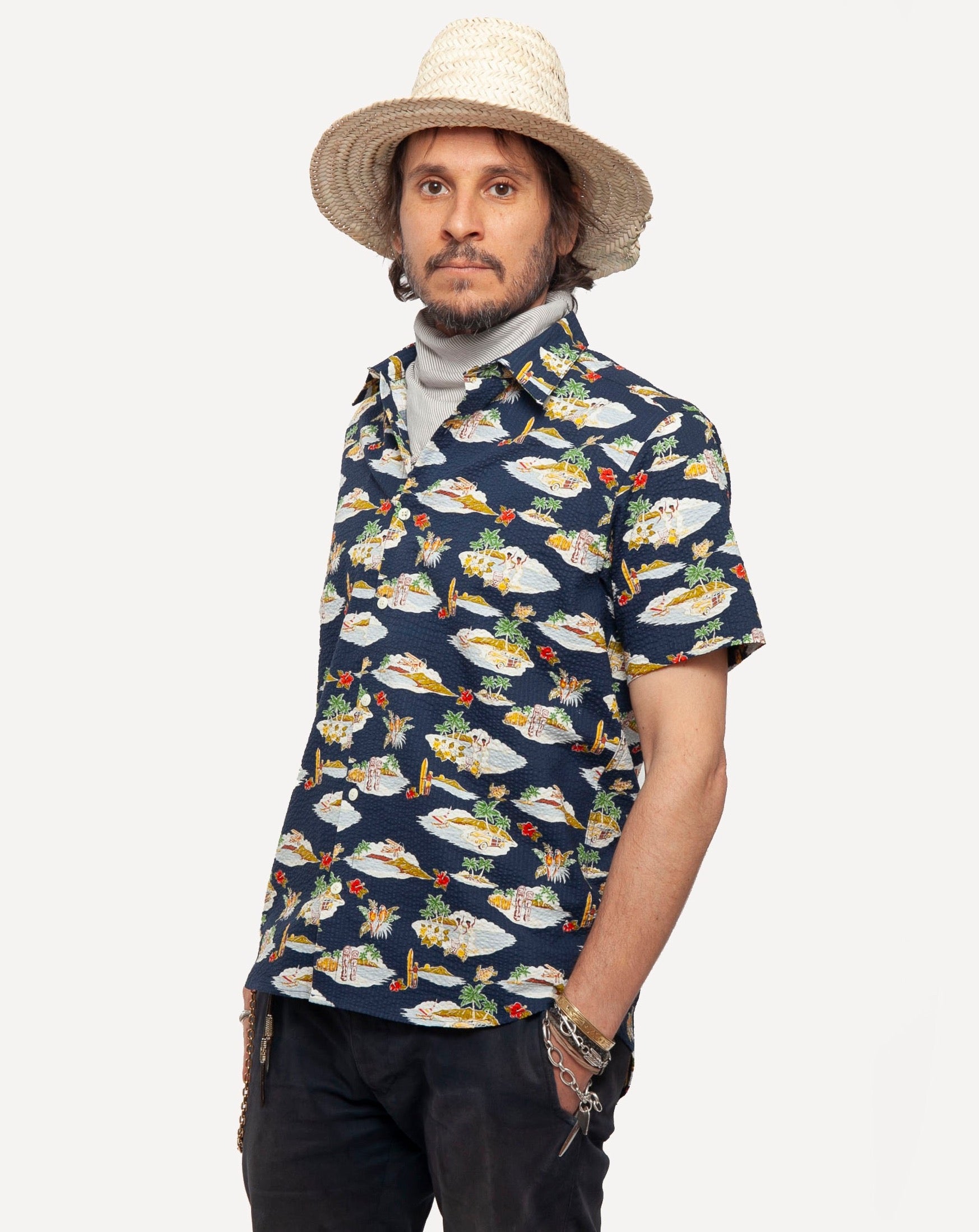 Short Sleeve Dylan Shirt | Aloha - Navy