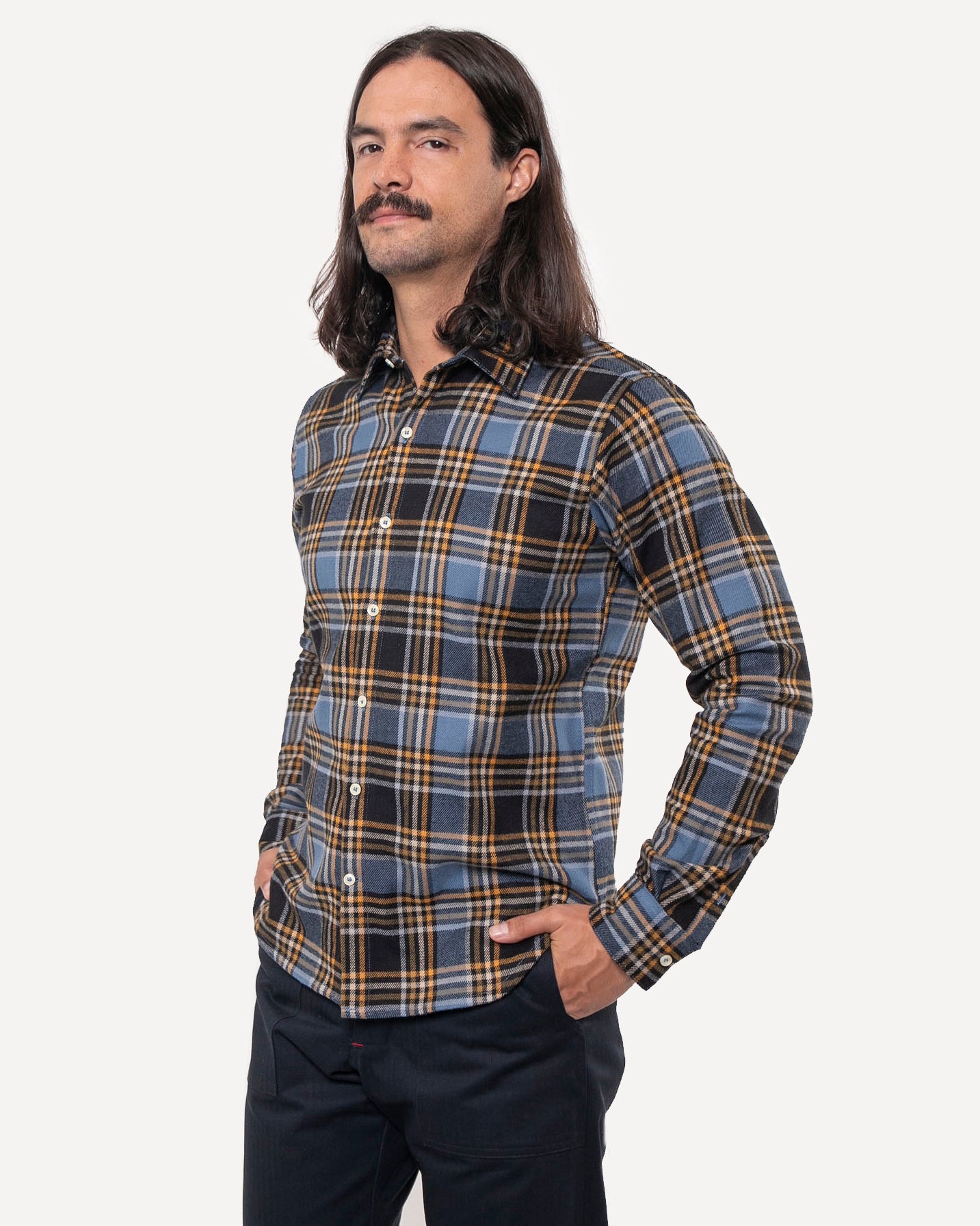 Made in Canada The Long Sleeve Dylan Shirt from 18 Waits — a Sustainable Men's clothing brand offering Vintage Inspired menswear and Rock and Roll Fashion.