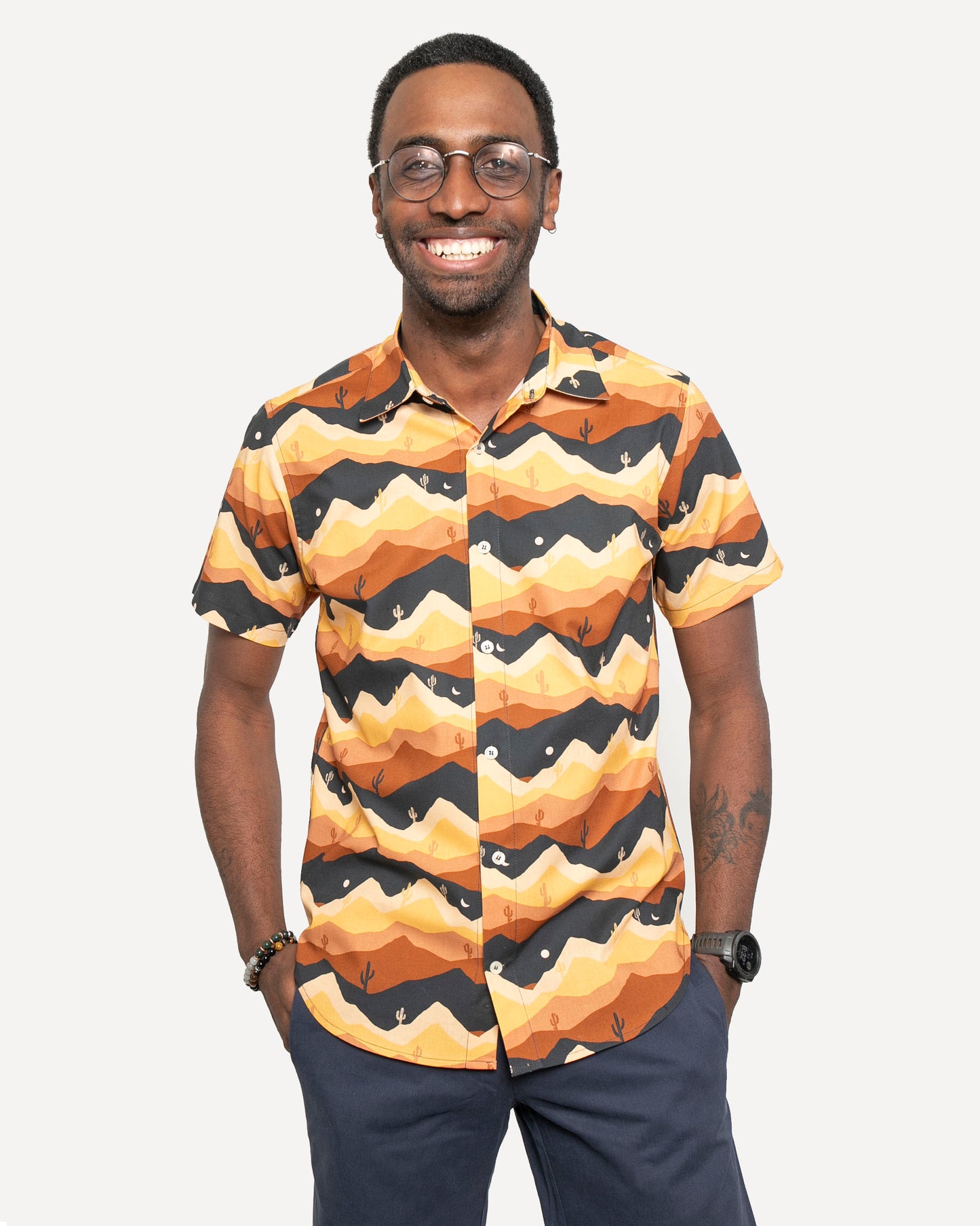 Short sleeve Dylan Shirt  from 18 Waits — a Sustainable Men's clothing brand offering Vintage Inspired menswear and Rock and Roll Fashion.