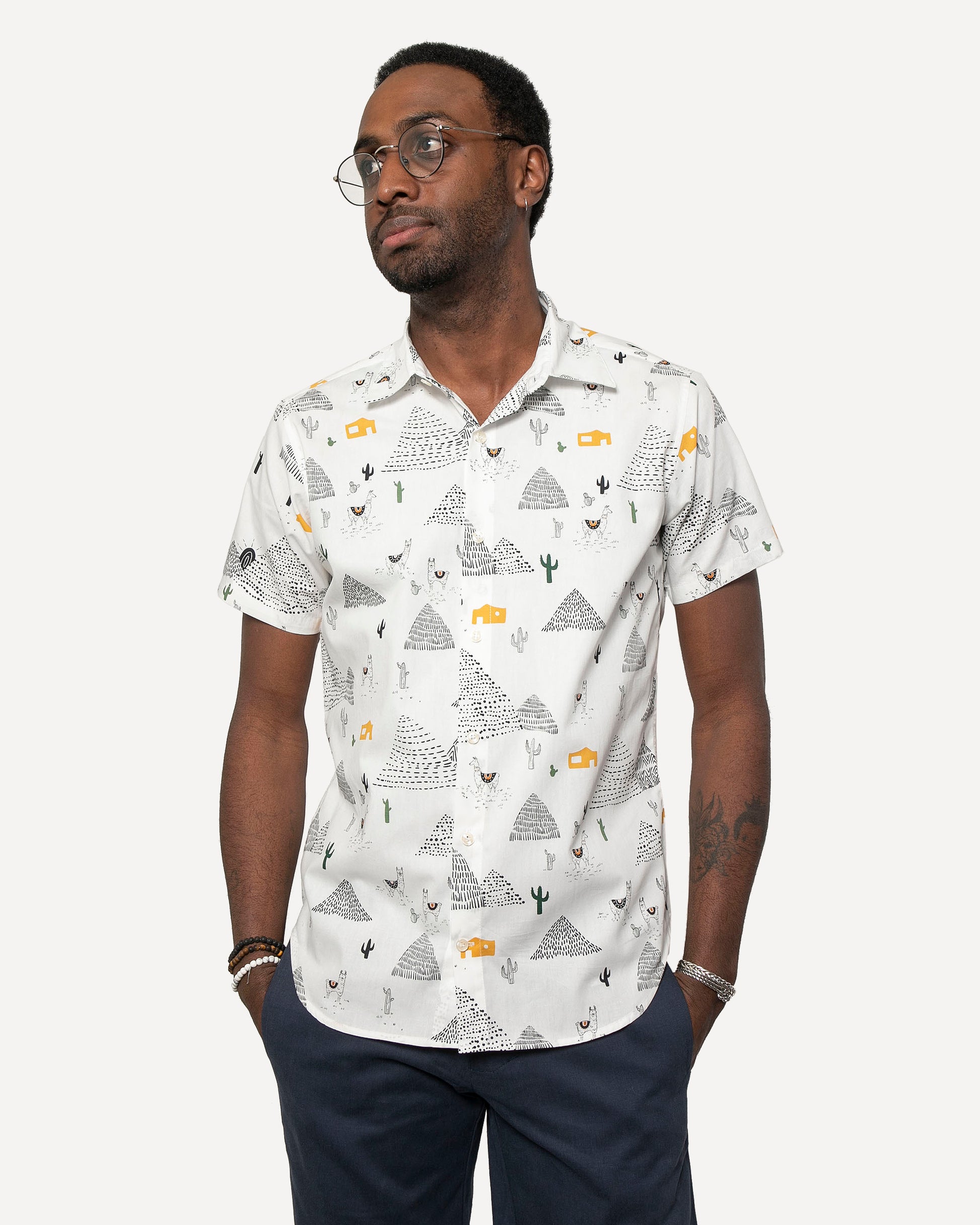 Short sleeve Dylan Shirt  from 18 Waits — a Sustainable Men's clothing brand offering Vintage Inspired menswear and Rock and Roll Fashion.