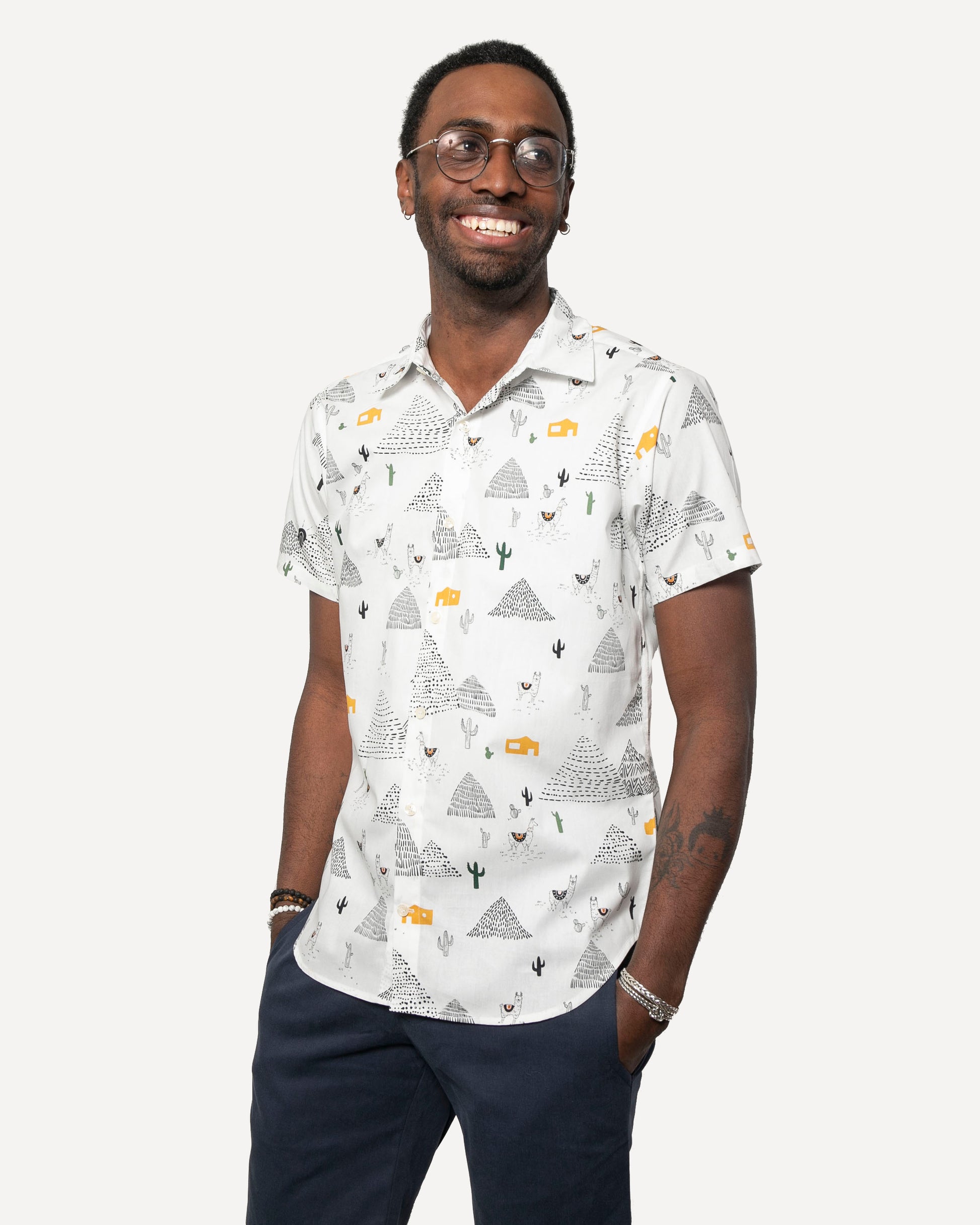 Short sleeve Dylan Shirt  from 18 Waits — a Sustainable Men's clothing brand offering Vintage Inspired menswear and Rock and Roll Fashion.