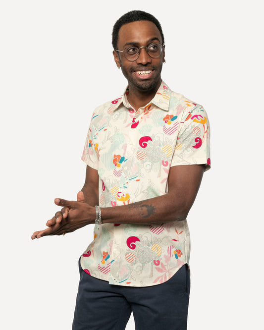 Short sleeve Dylan Shirt  from 18 Waits — a Sustainable Men's clothing brand offering Vintage Inspired menswear and Rock and Roll Fashion.