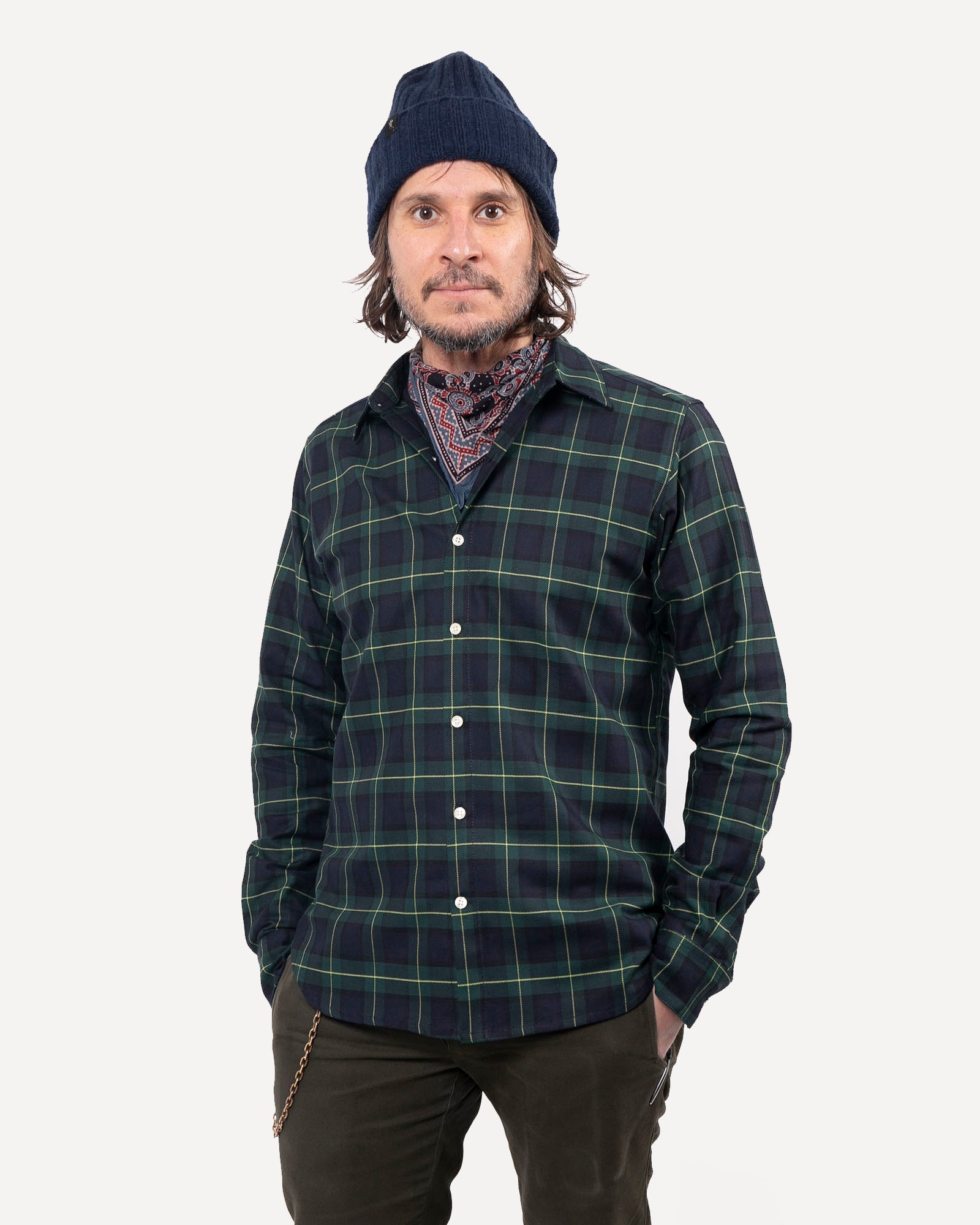 Long Sleeve Dylan Shirt | Hunter Plaid
