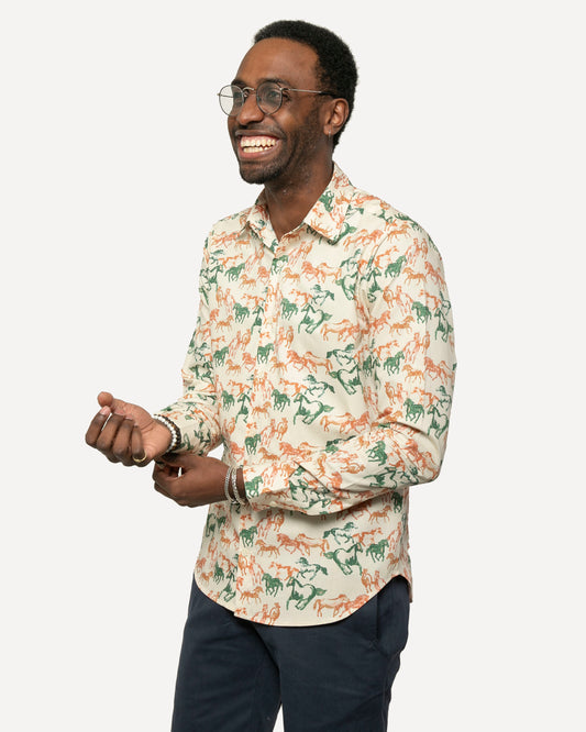 Long sleeve Dylan Shirt  from 18 Waits — a Sustainable Men's clothing brand offering Vintage Inspired menswear and Rock and Roll Fashion.