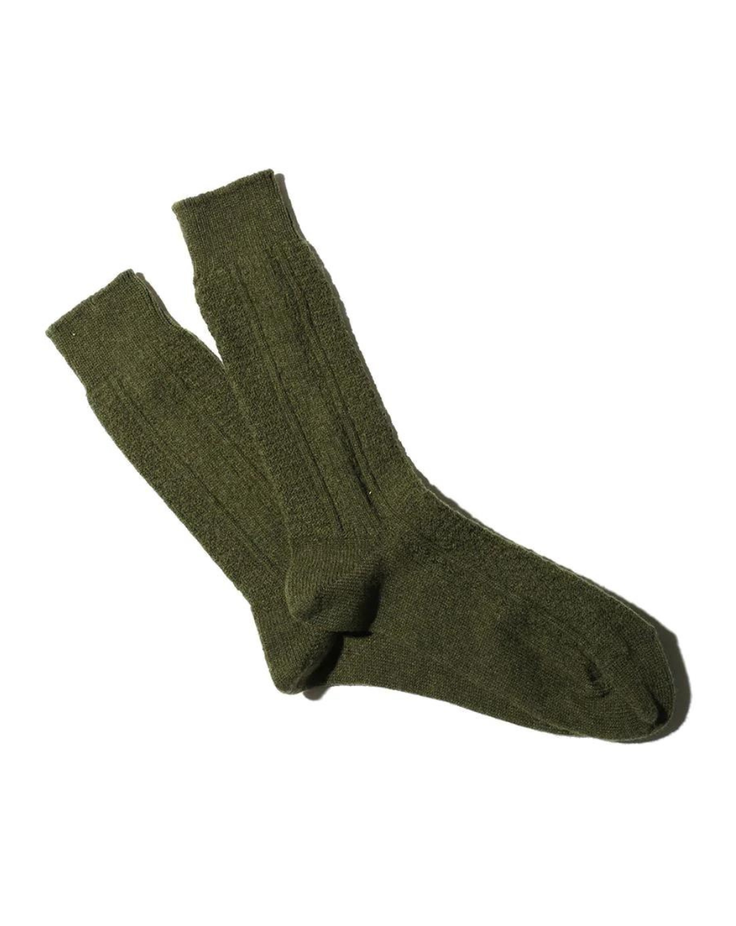 Anonymous Ism Socks | Wool Cashmere Links Crew - Olive