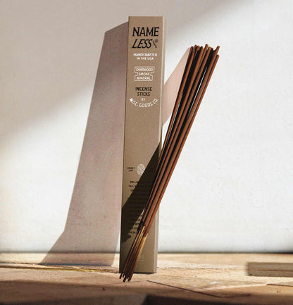 Made in Canada, the Nameless Earth Incense Sticks from 18 Waits, a sustainable menswear brand known for vintage-inspired style and rock and roll fashion—an Imogene and Willie alternative focused on quality and character.