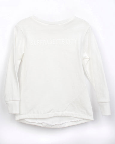 Kids White Graphic T-Shirt | Hopper Hunter | Front
