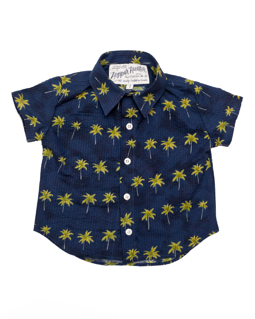 Short Sleeve Shirt | Navy Palms