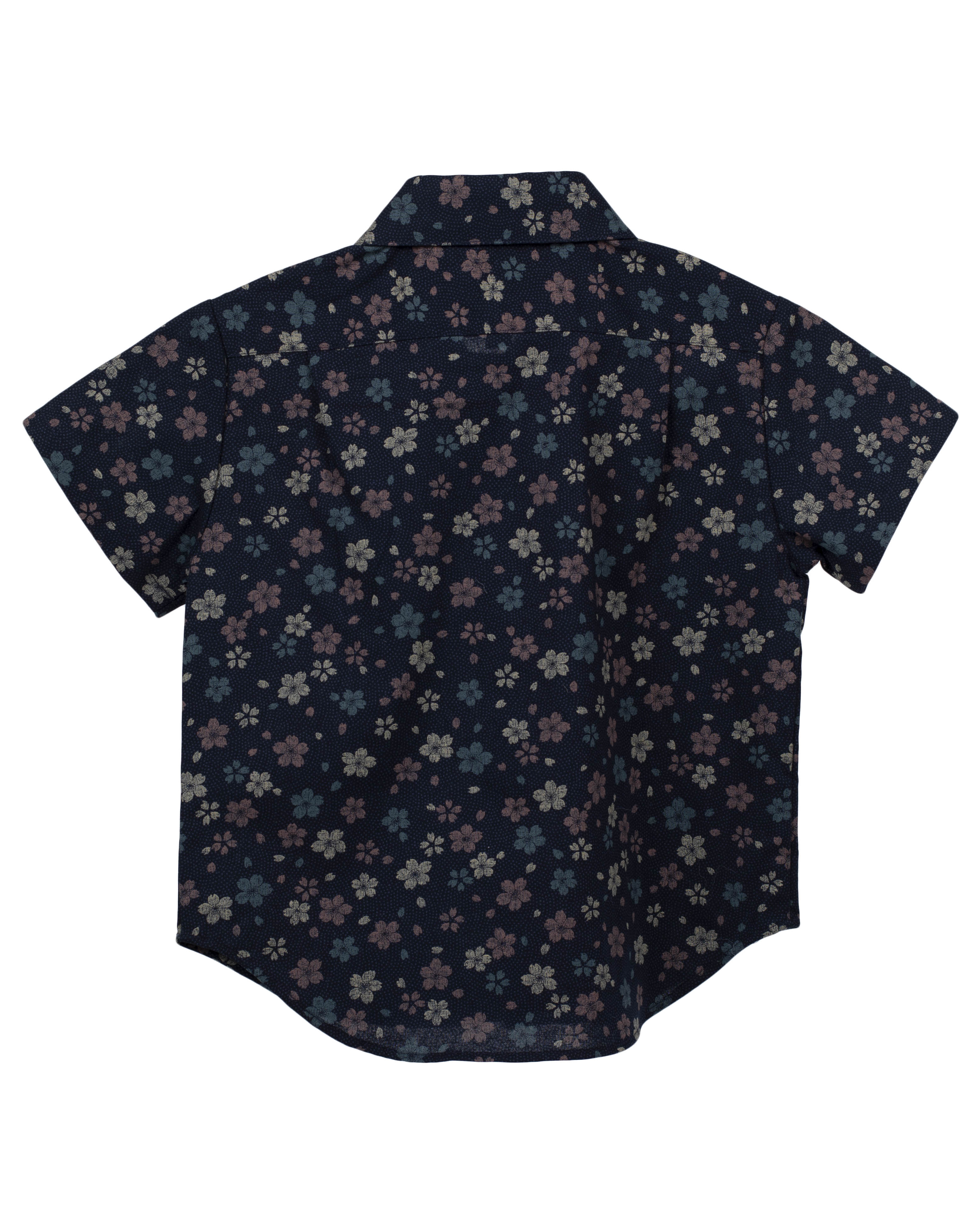 Short Sleeve Shirt | Navy Wildflowers