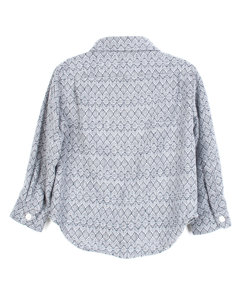 Kids Grey Button Up Shirt | Hopper Hunter | Back