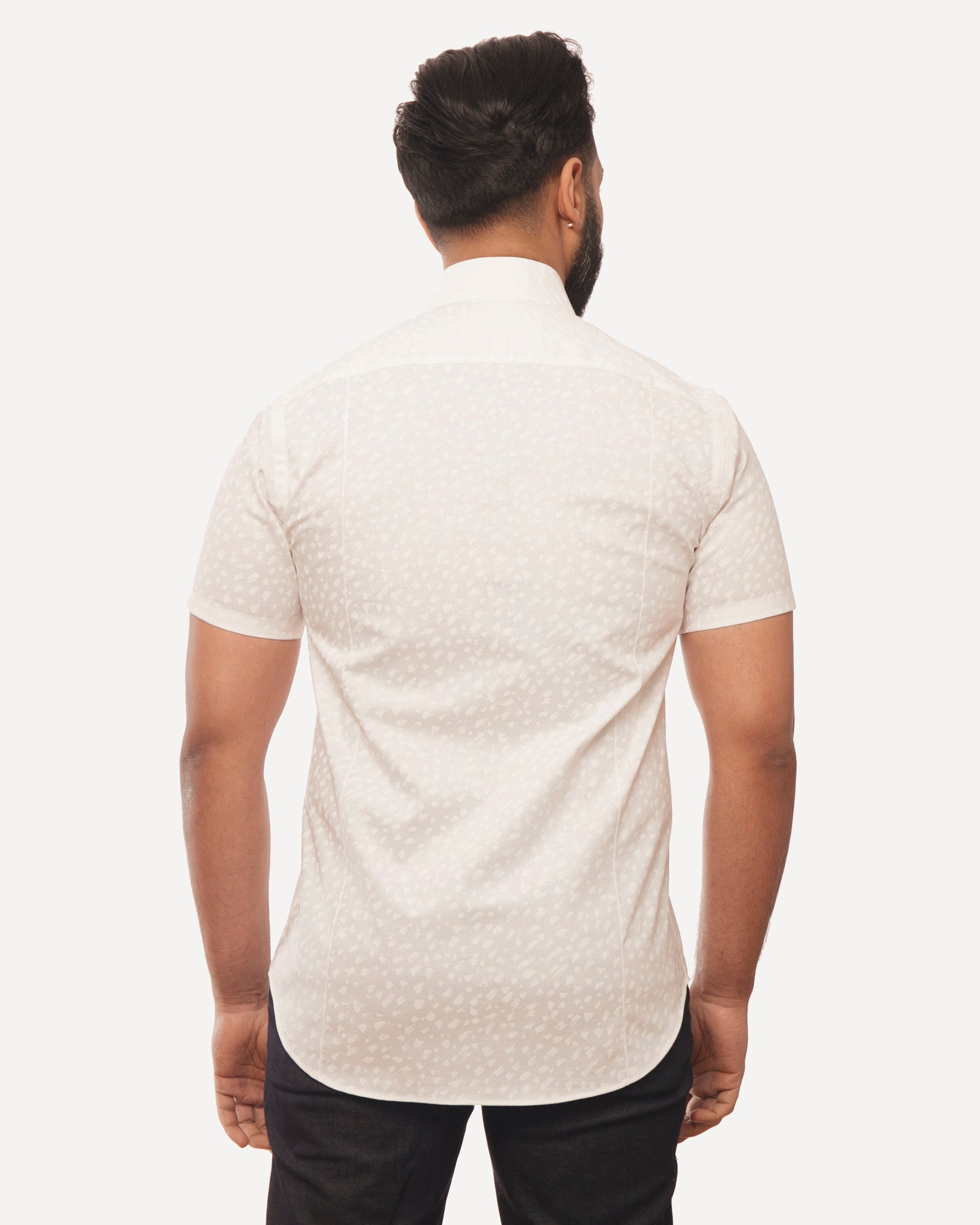 Short Sleeve Dylan Shirt | White Ink Flecks
