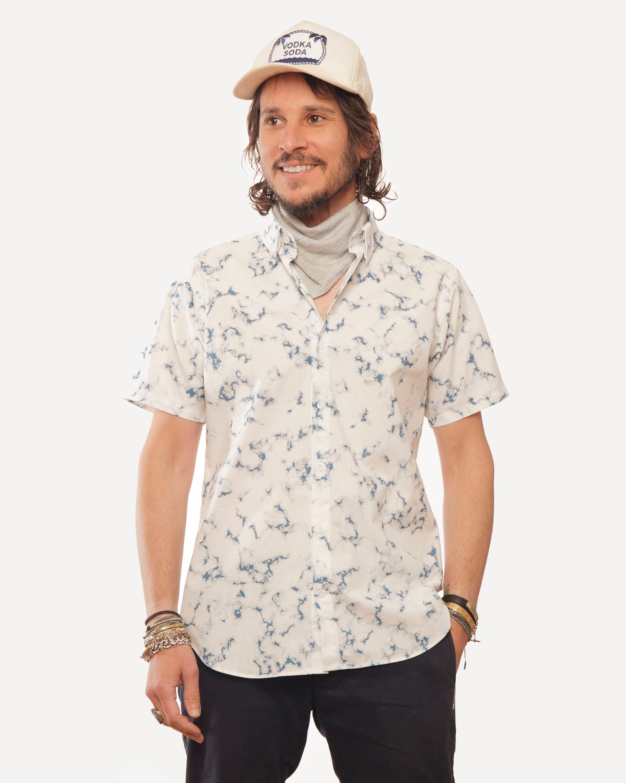 Short Sleeve Dylan Shirt | Tie Dye Sky