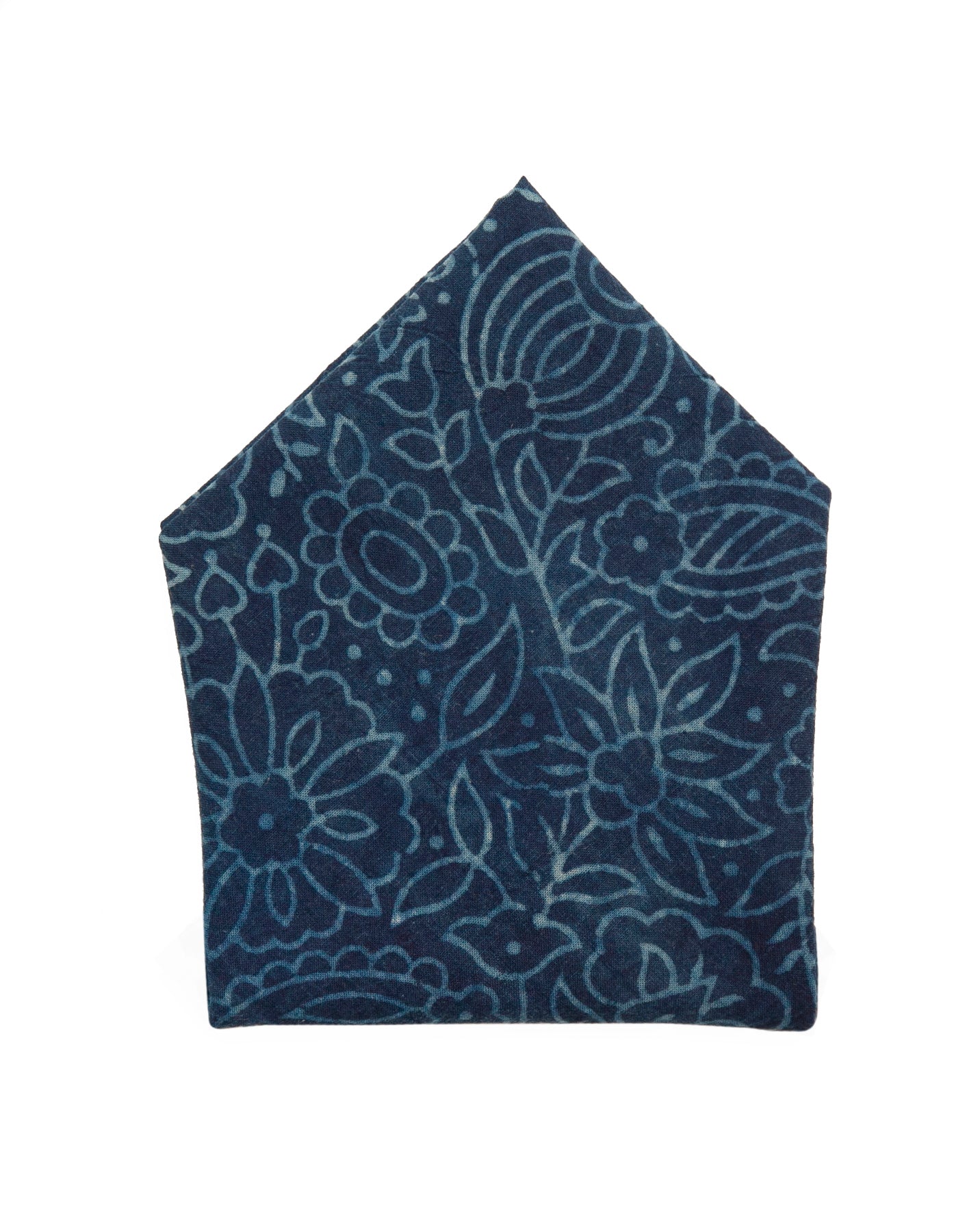 Pocket Square | Faded Indigo Flowers
