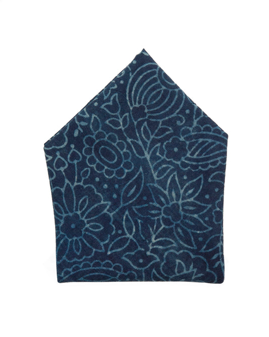 Pocket Square | Faded Indigo Flowers
