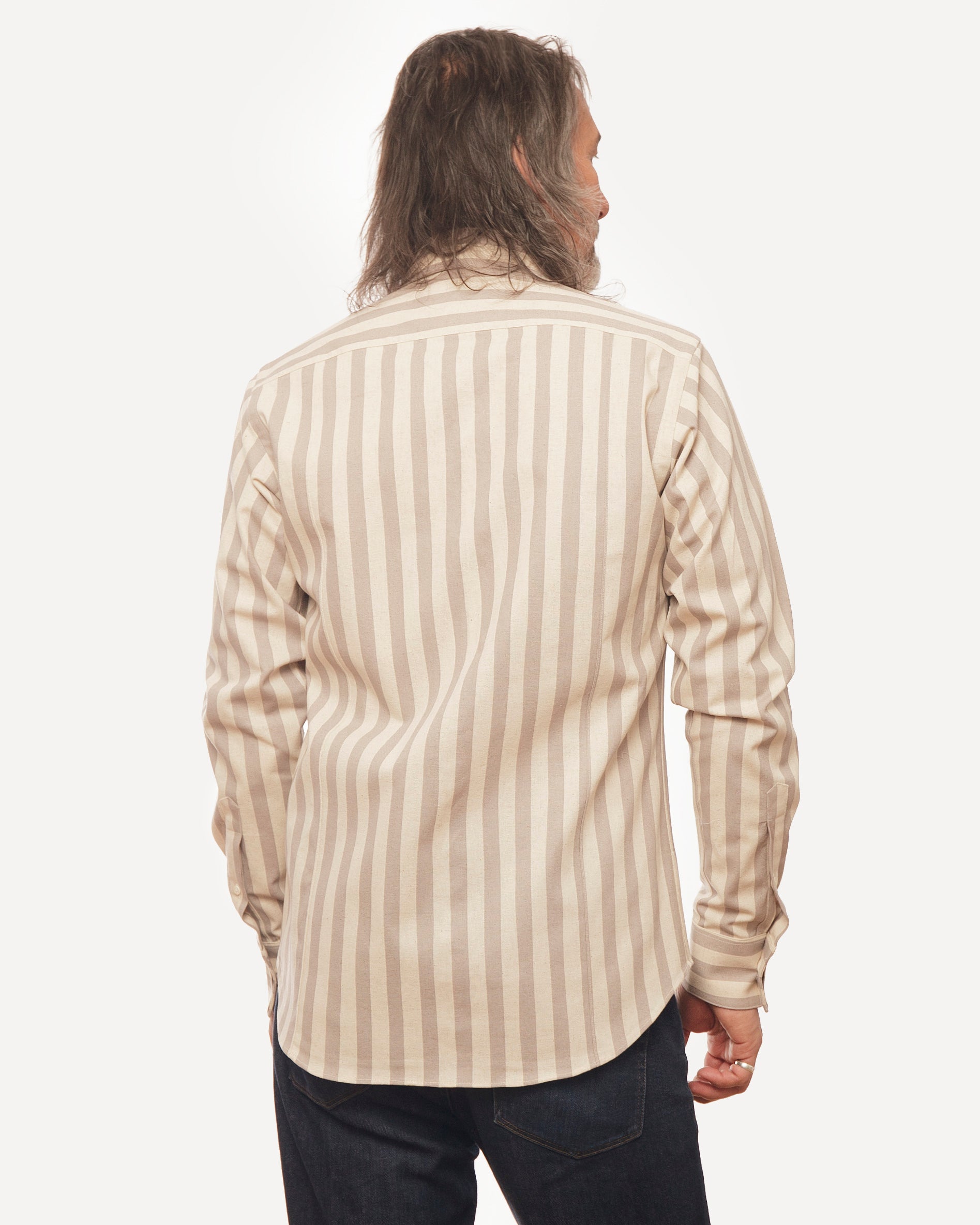 Long Sleeve Dylan Shirt | Tipsy Sailor Stripes (Grey)