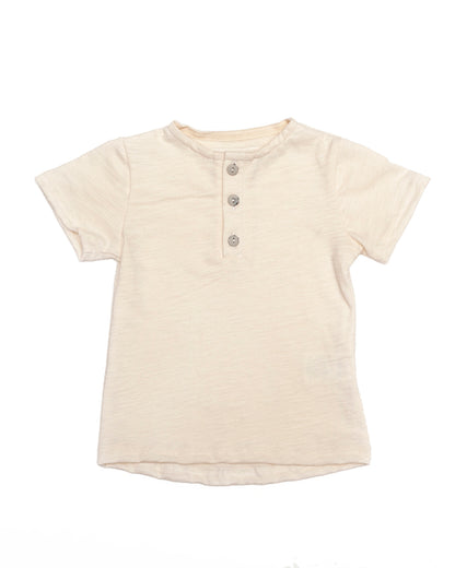 Summer Henley | Natural Slub Jersey