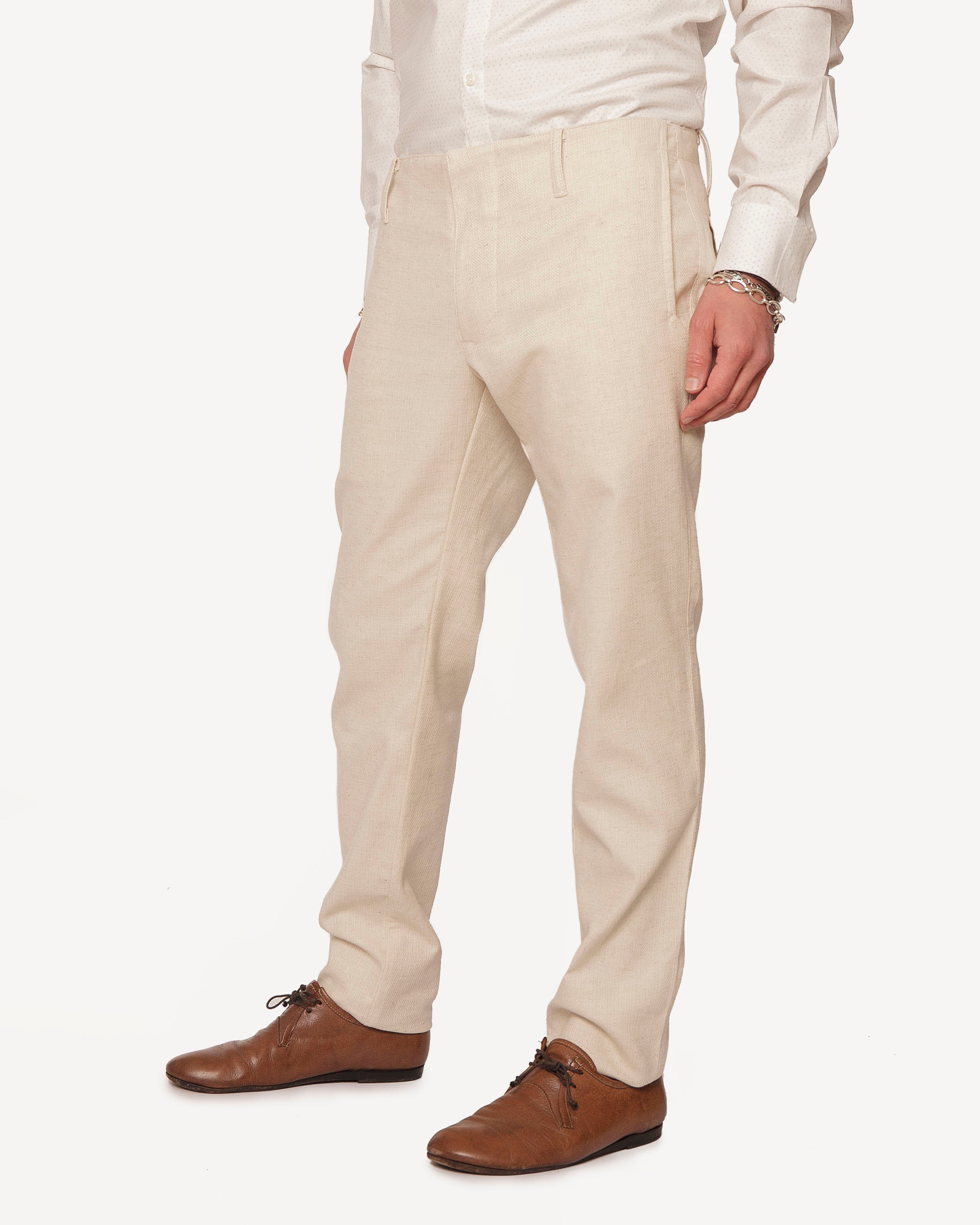 Signature Trouser | Natural Flecked Linen