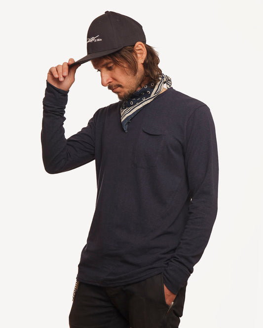 Made in Canada, Long Sleeve Pocket Tee from 18 Waits — a Sustainable Men's clothing brand offering Vintage Inspired menswear and Rock and Roll Fashion. A refined Imogene and Willie alternative for those who value quality and character.