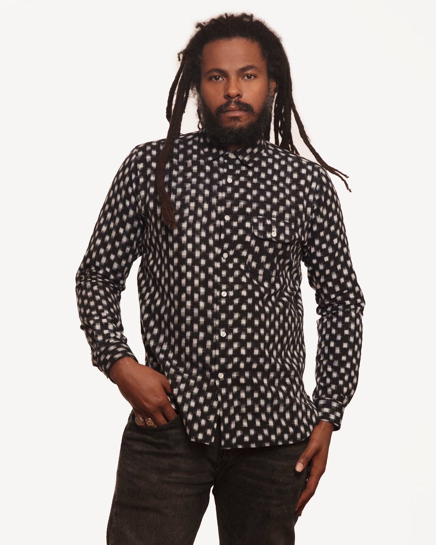 Long Sleeve Neuwirth Shirt | Black Tracer Dots