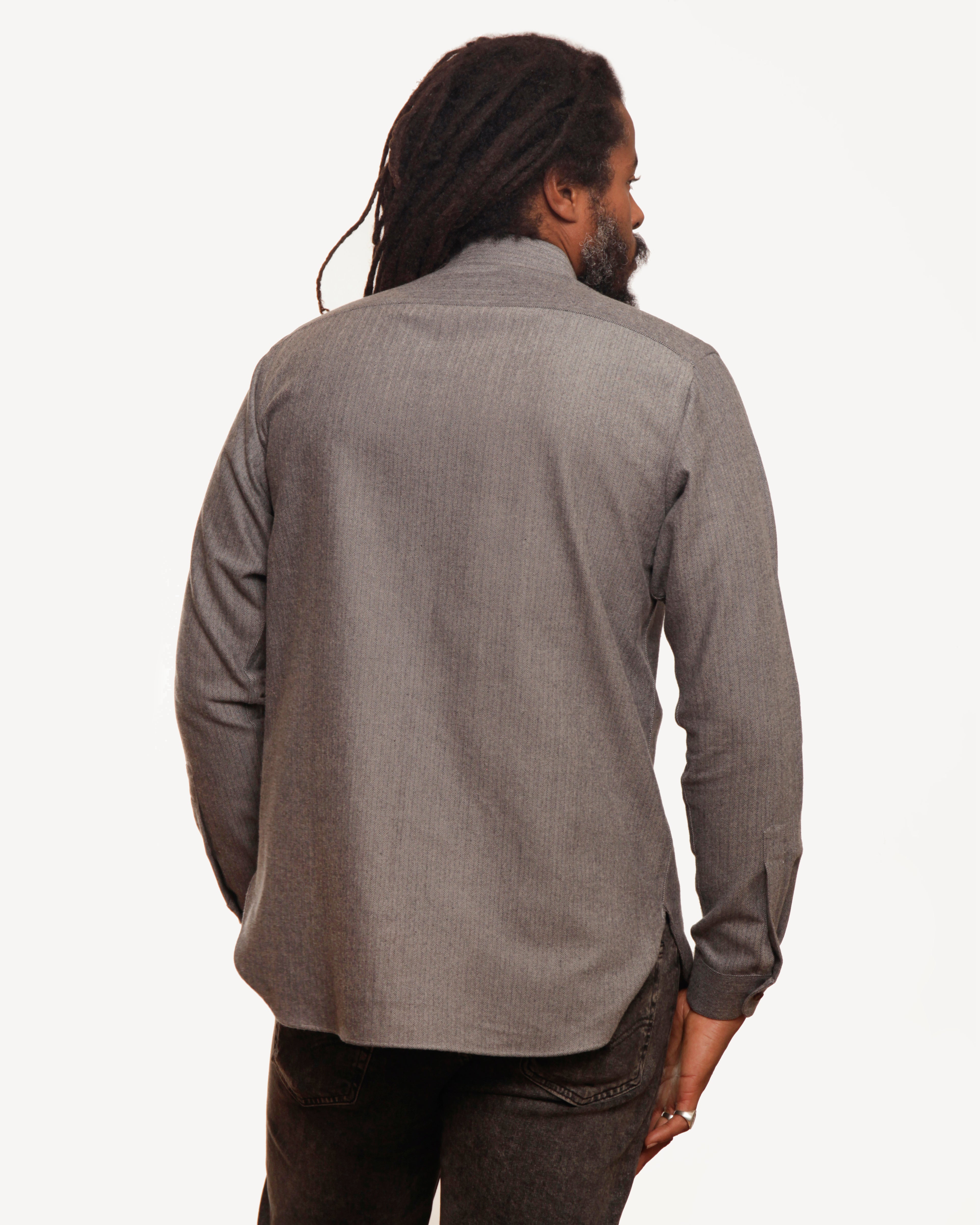 Long Sleeve Neuwirth Shirt | Light Grey Herringbone