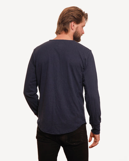 Made in Canada, Heritage Henley from 18 Waits — a Sustainable Men's clothing brand offering Vintage Inspired menswear and Rock and Roll Fashion. A refined Imogene and Willie alternative for those who value quality and character.