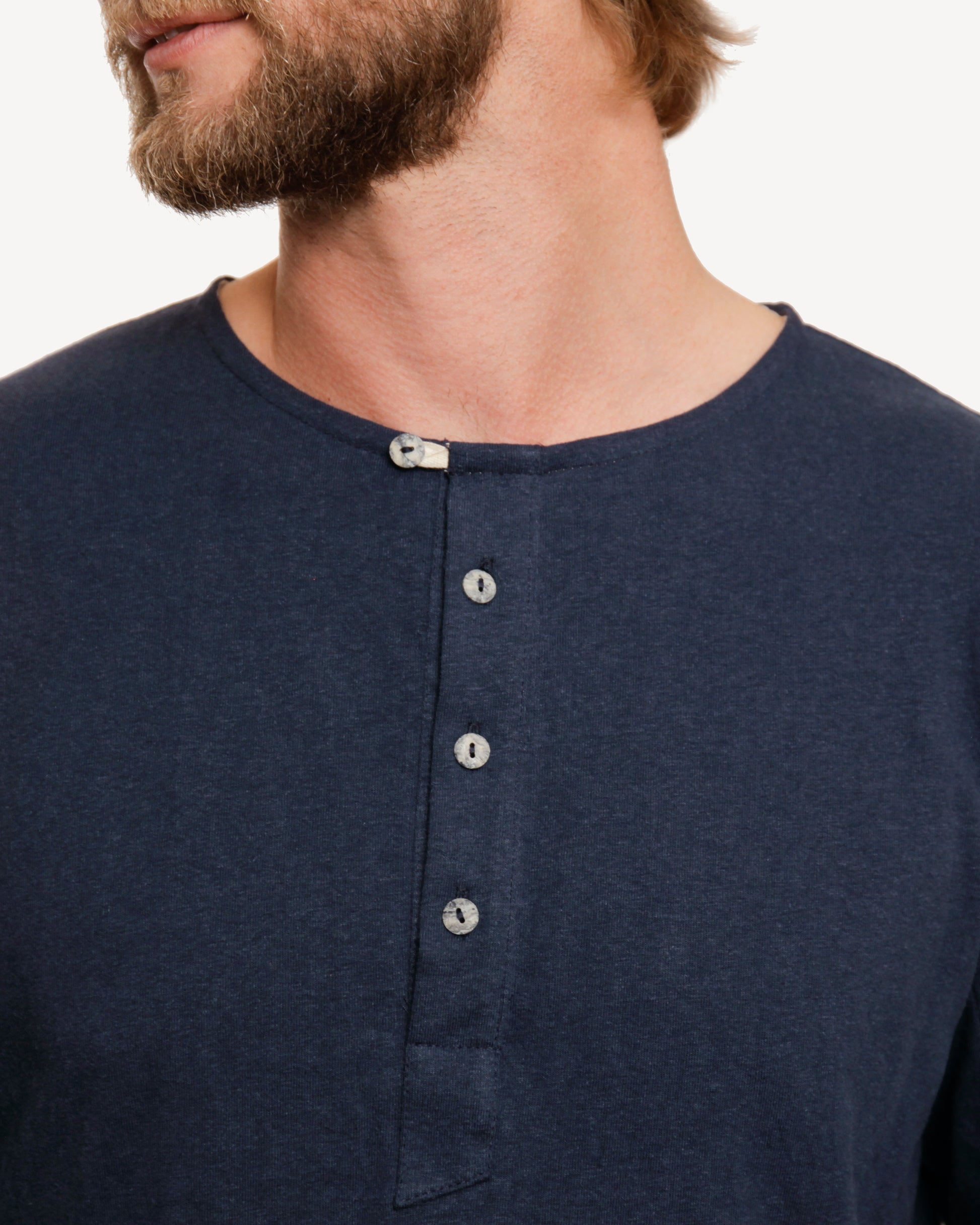 Made in Canada, Heritage Henley from 18 Waits — a Sustainable Men's clothing brand offering Vintage Inspired menswear and Rock and Roll Fashion. A refined Imogene and Willie alternative for those who value quality and character.