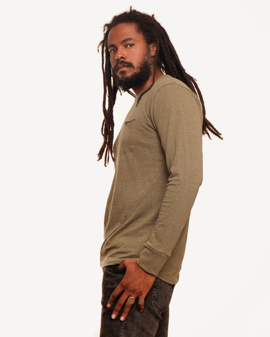 Made in Canada, Long Sleeve Pocket Tee from 18 Waits — a Sustainable Men's clothing brand offering Vintage Inspired menswear and Rock and Roll Fashion. A refined Imogene and Willie alternative for those who value quality and character.