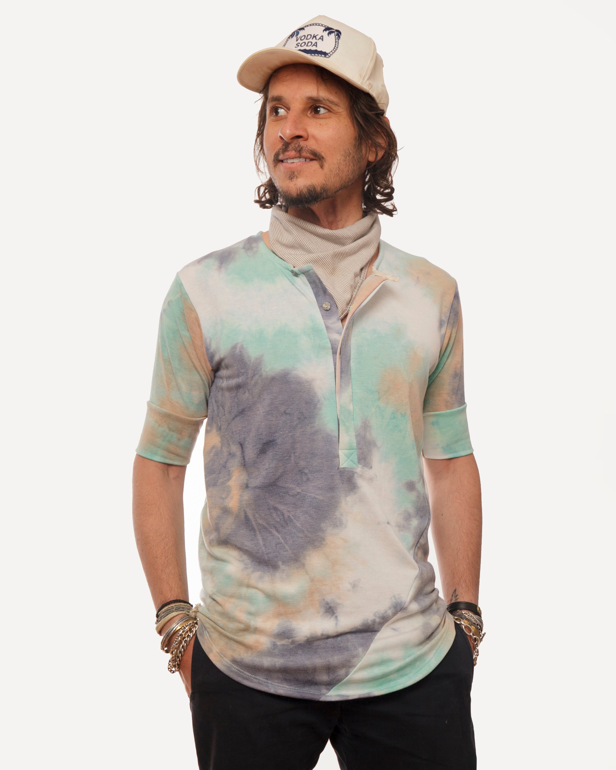 Hitchhiker Henley | Turquoise Tie Dye