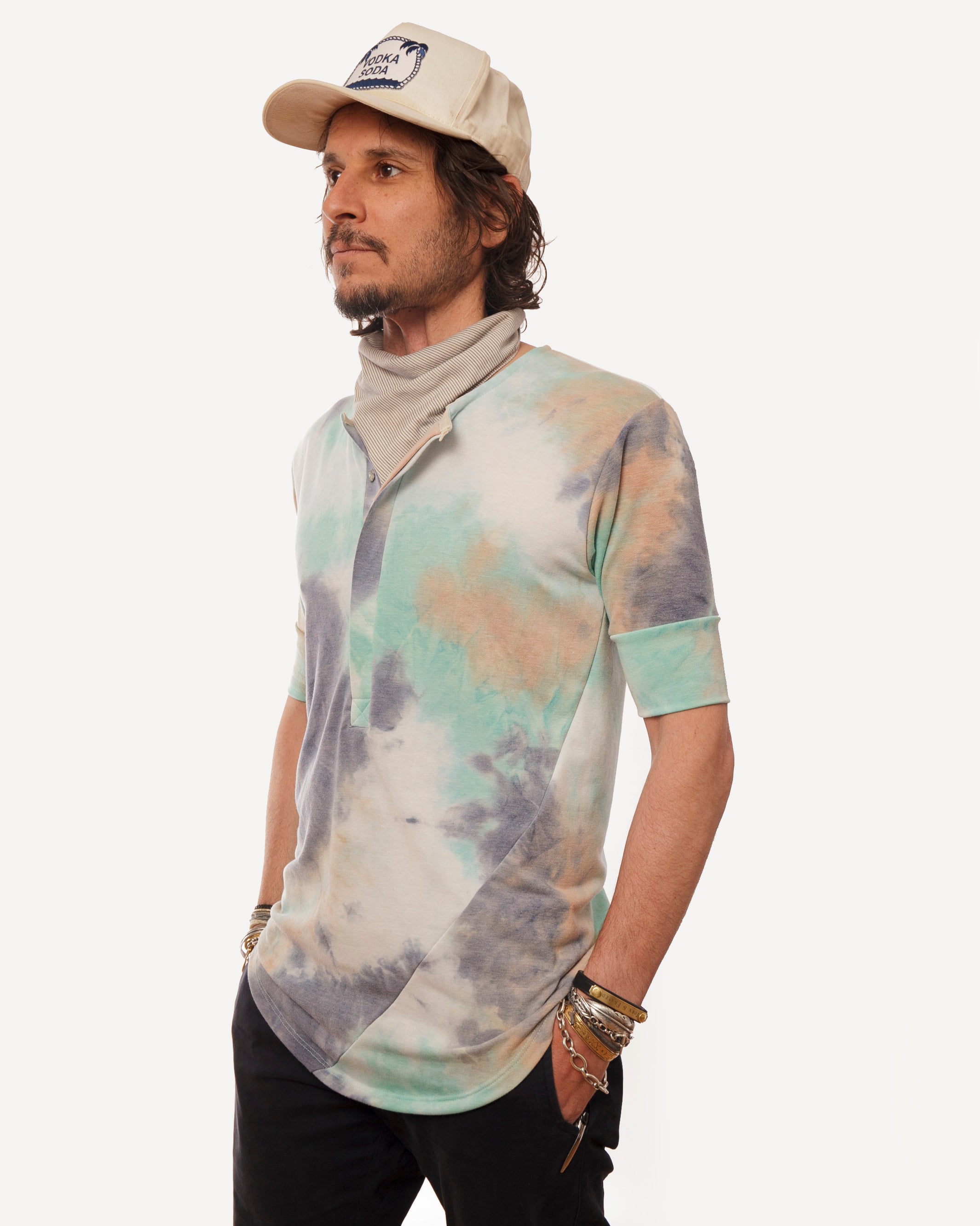Hitchhiker Henley | Turquoise Tie Dye