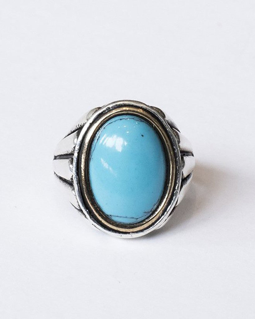 Desert Blues Collection | Ribbed Ring in Turquoise