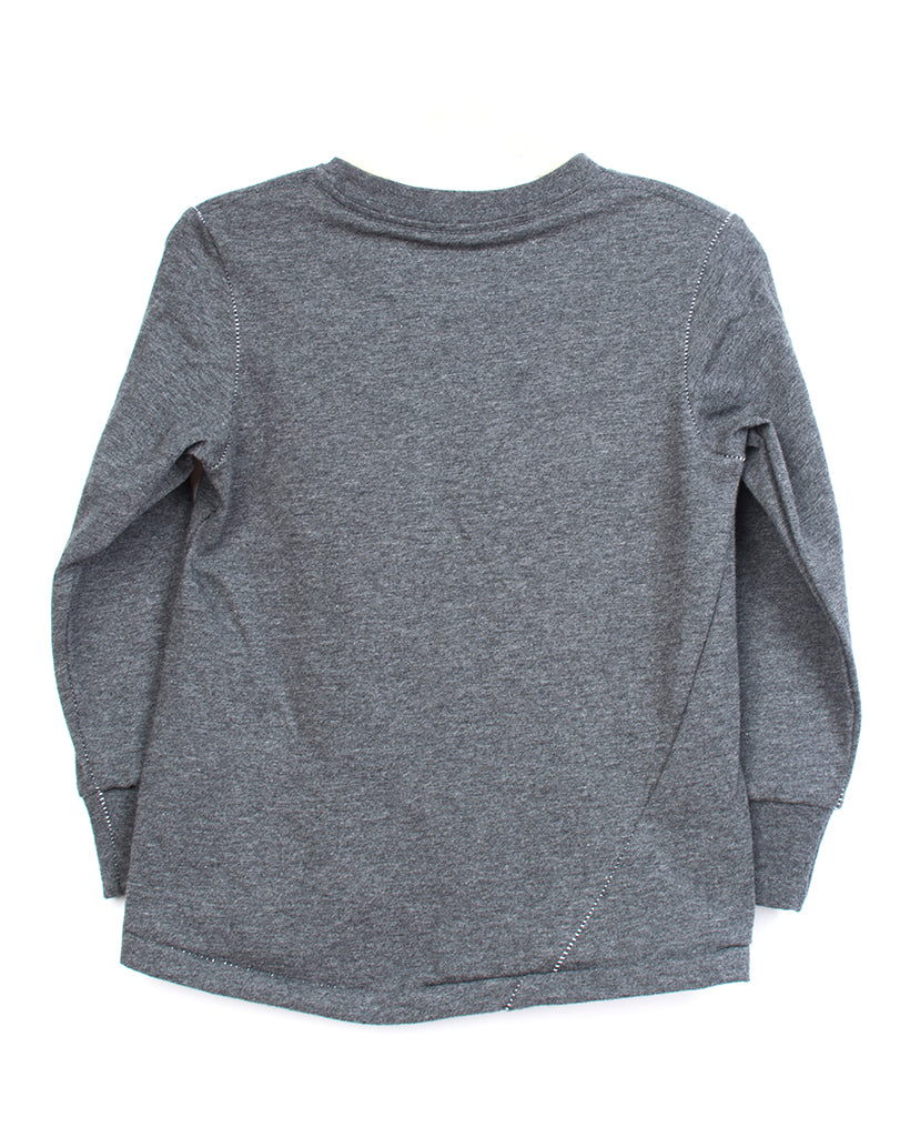 Kids Grey Long Sleeve | Hopper Hunter | Back